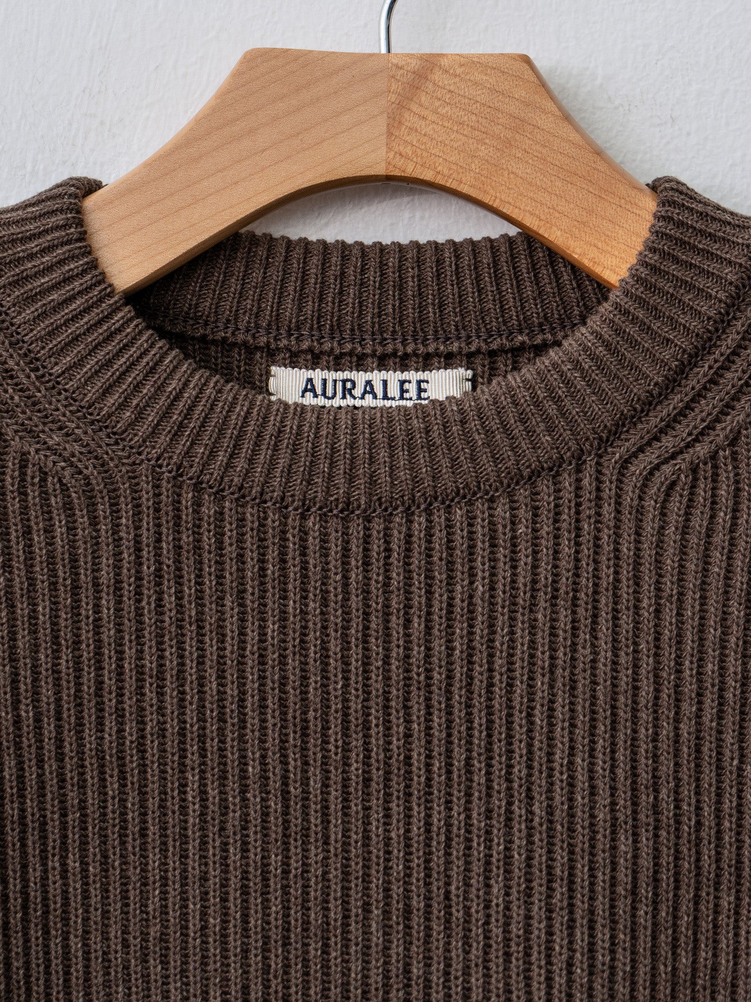 Namu Shop - Auralee Super Fine Wool Rib Knit P/O - Top Brown