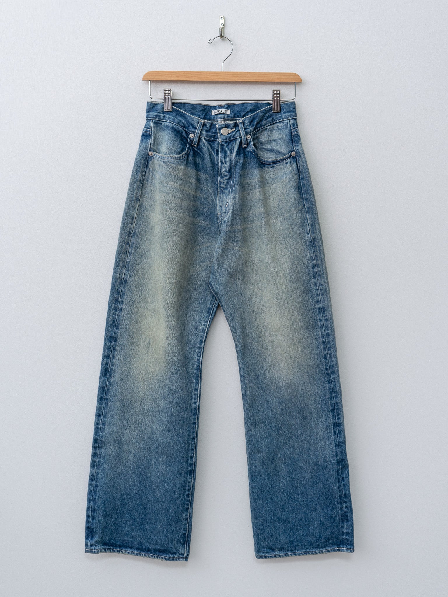 Namu Shop - Auralee Selvedge Faded Heavy Denim Pants - Faded Indigo