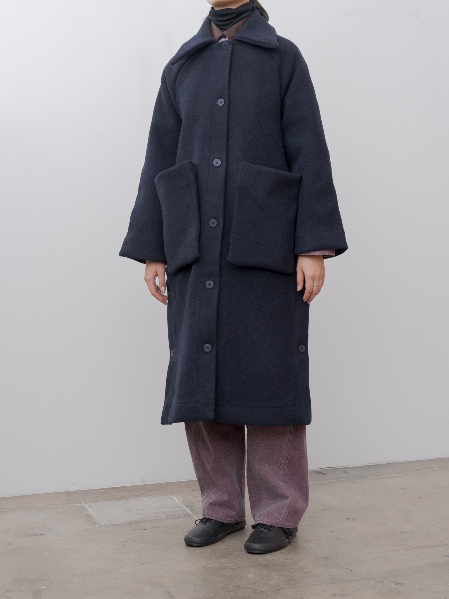 Namu Shop - Studio de Lostanges Long Coat - Navy