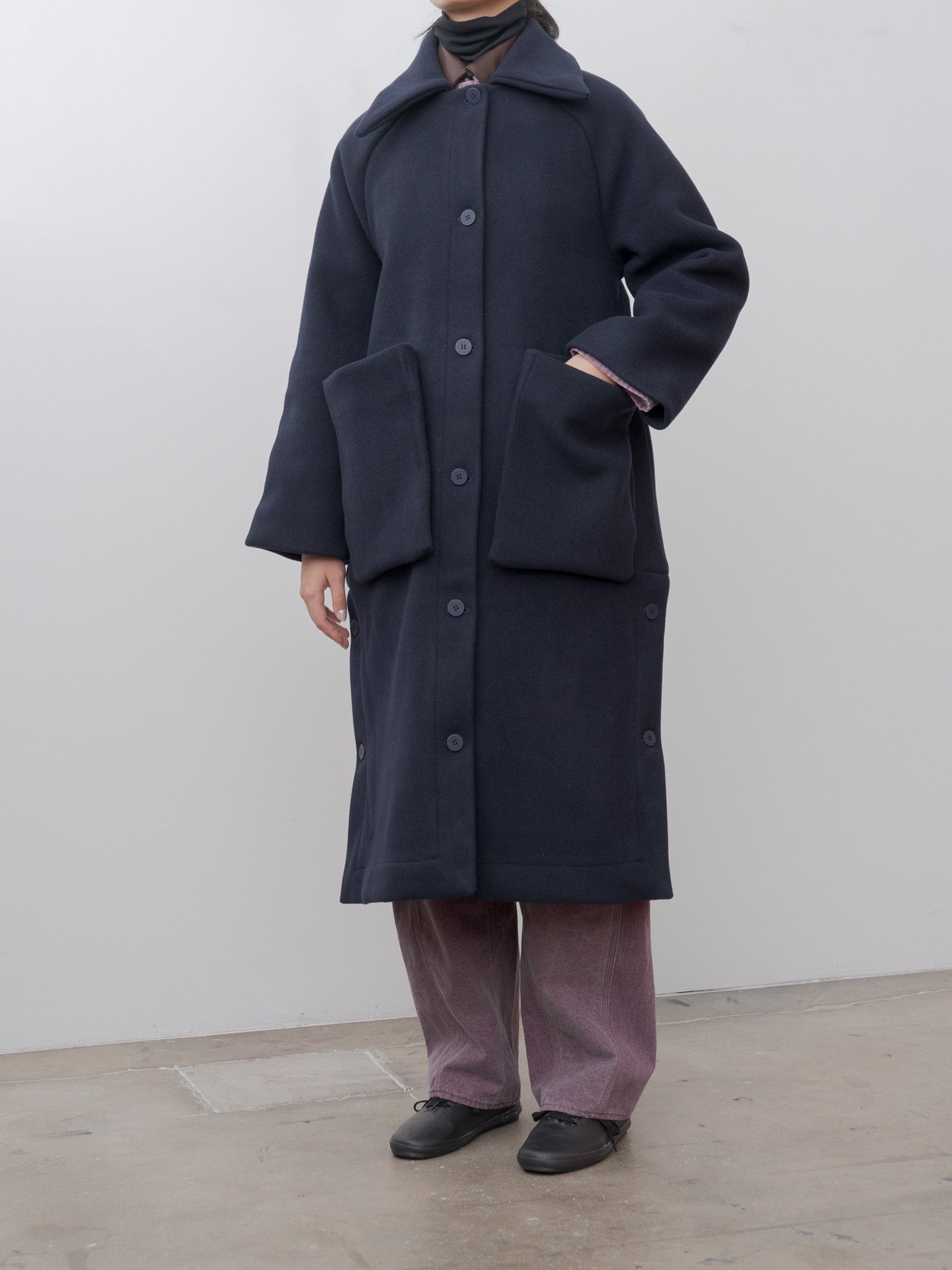 Namu Shop - Studio de Lostanges Long Coat - Navy