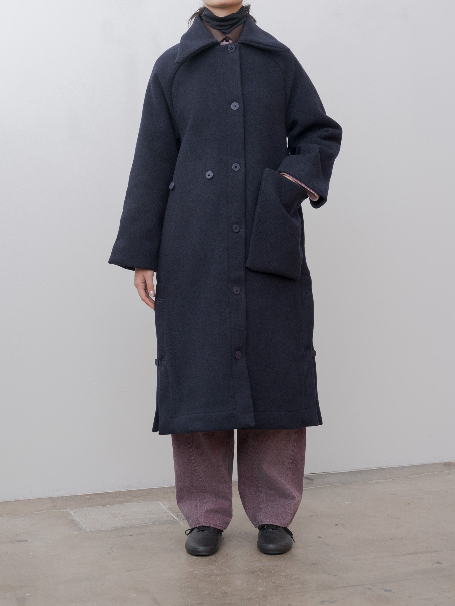 Namu Shop - Studio de Lostanges Long Coat - Navy