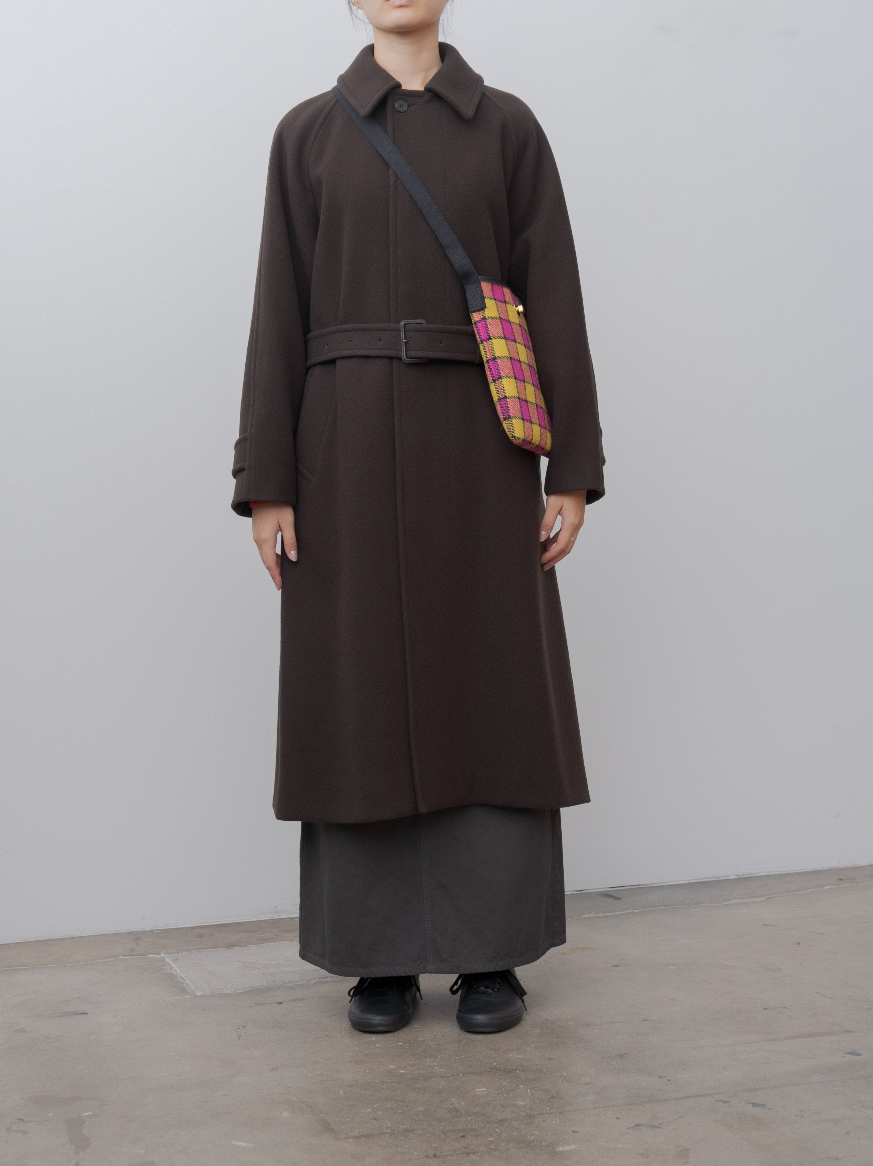 Namu Shop - Yleve Super 140's Wool Melton Coat - Brown