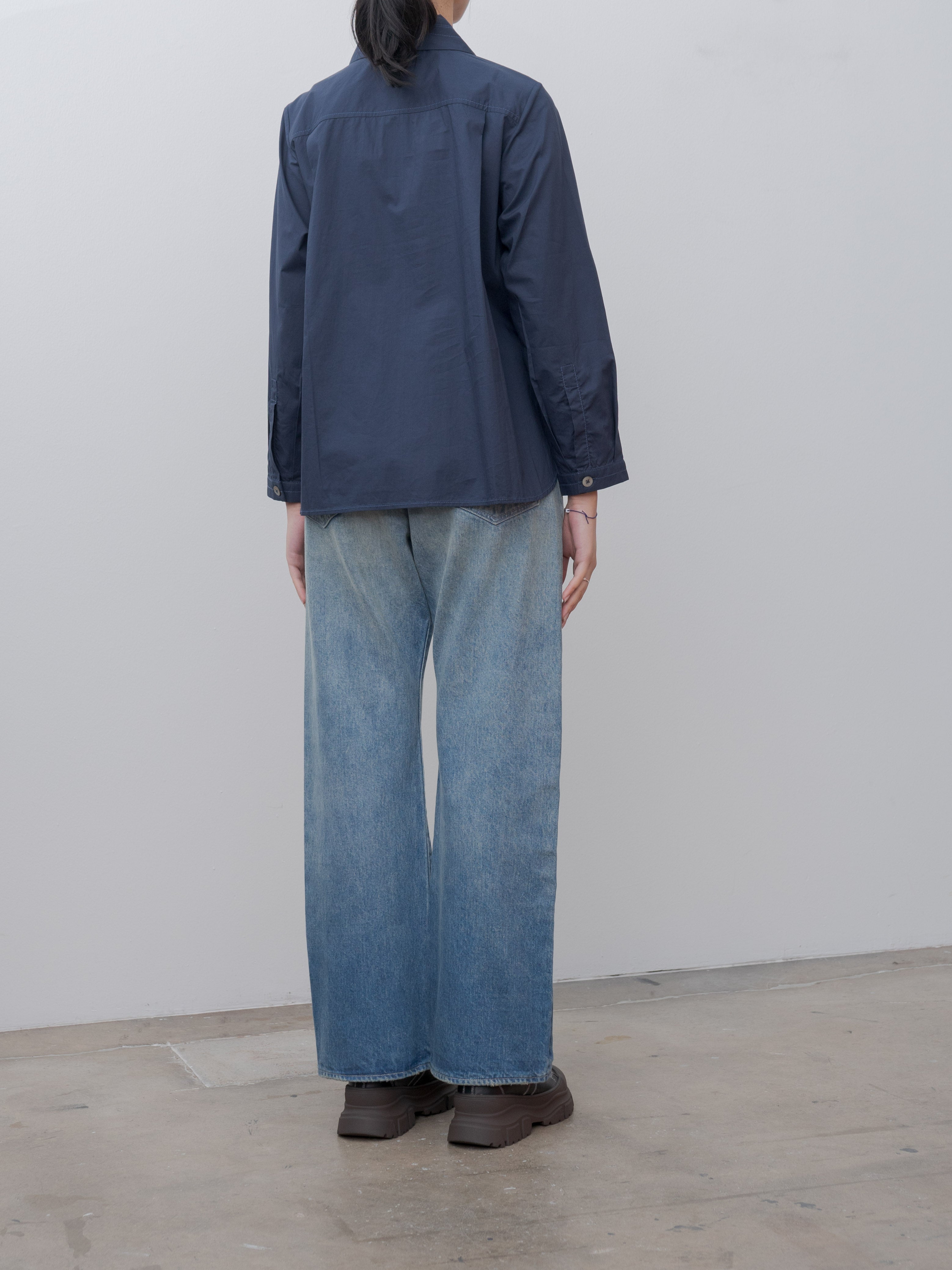 Namu Shop - Jan Machenhauer Kim Shirt Jacket - Indigo with Indigo Stitch