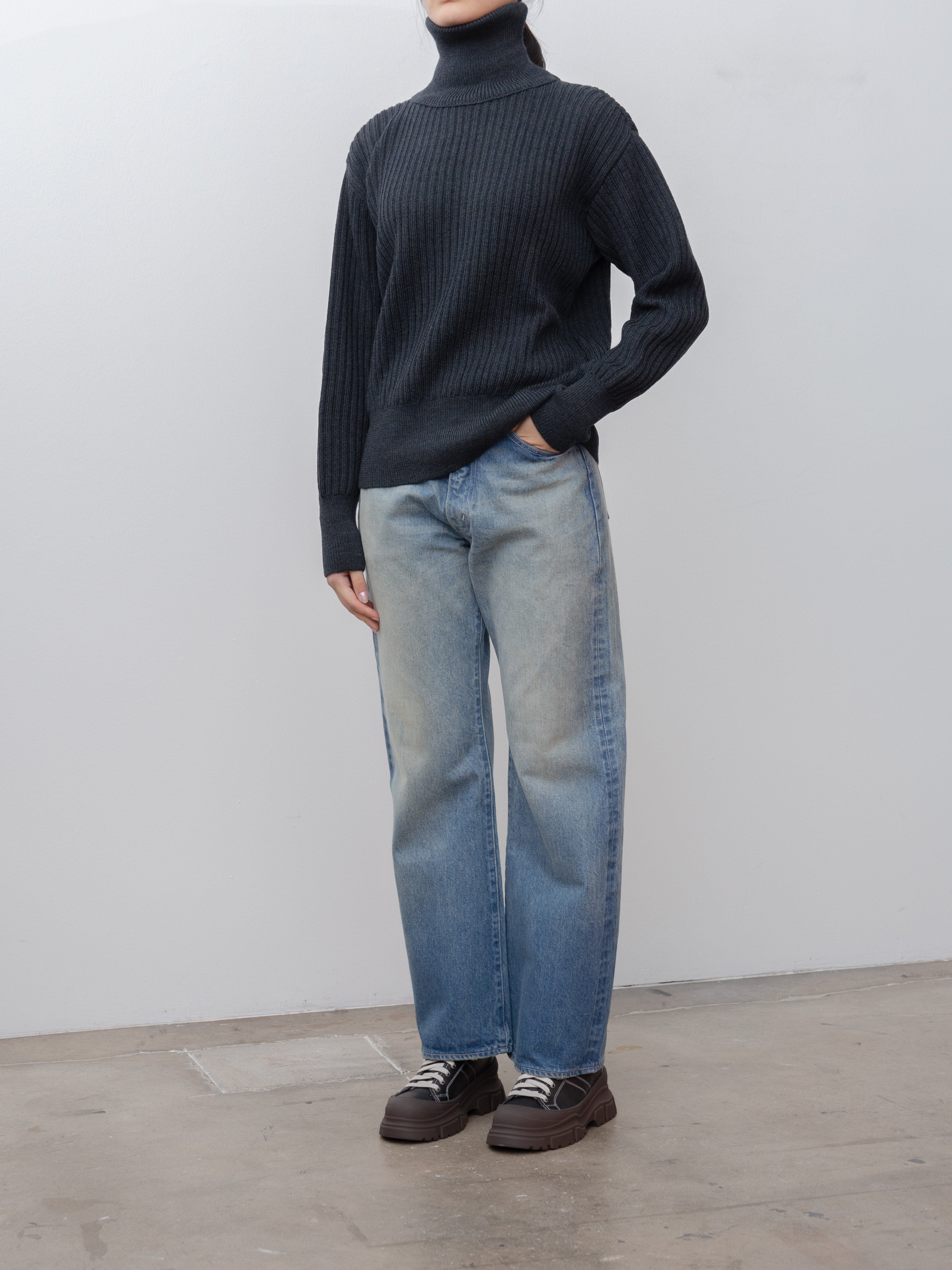 Namu Shop - Auralee Selvedge Faded Heavy Denim Pants - Faded Indigo