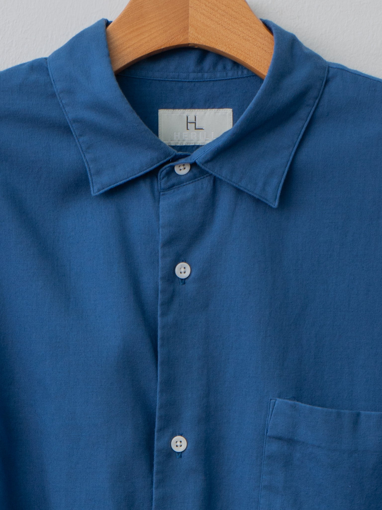 Namu Shop - Herill Cotton Cashmere Regular Collar Shirt - Sax Blue