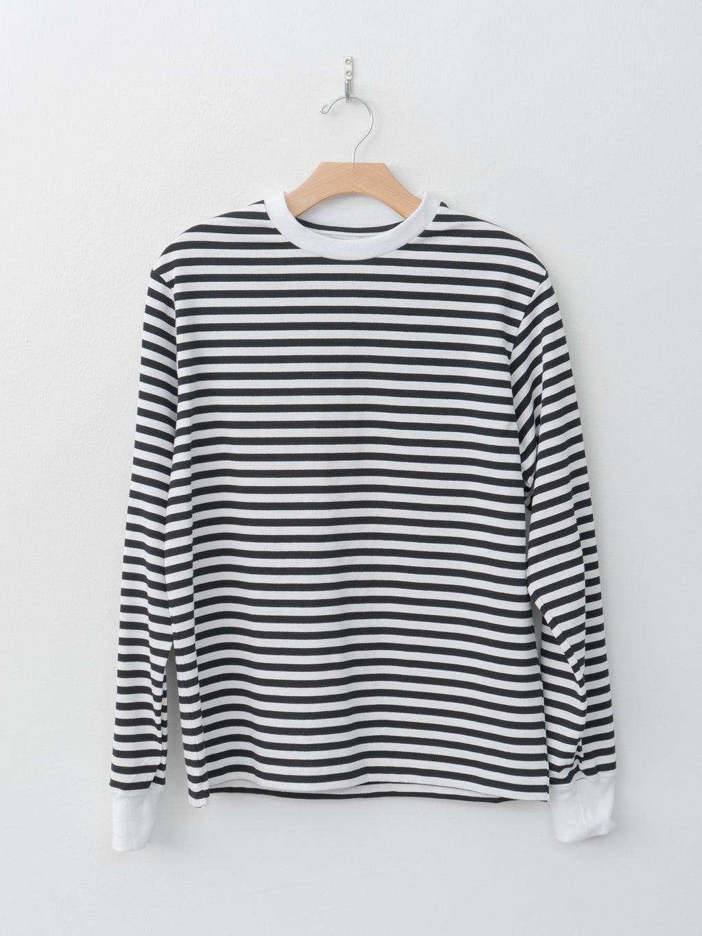 Tenjiku Crewneck L/S Tee - Black x White Border