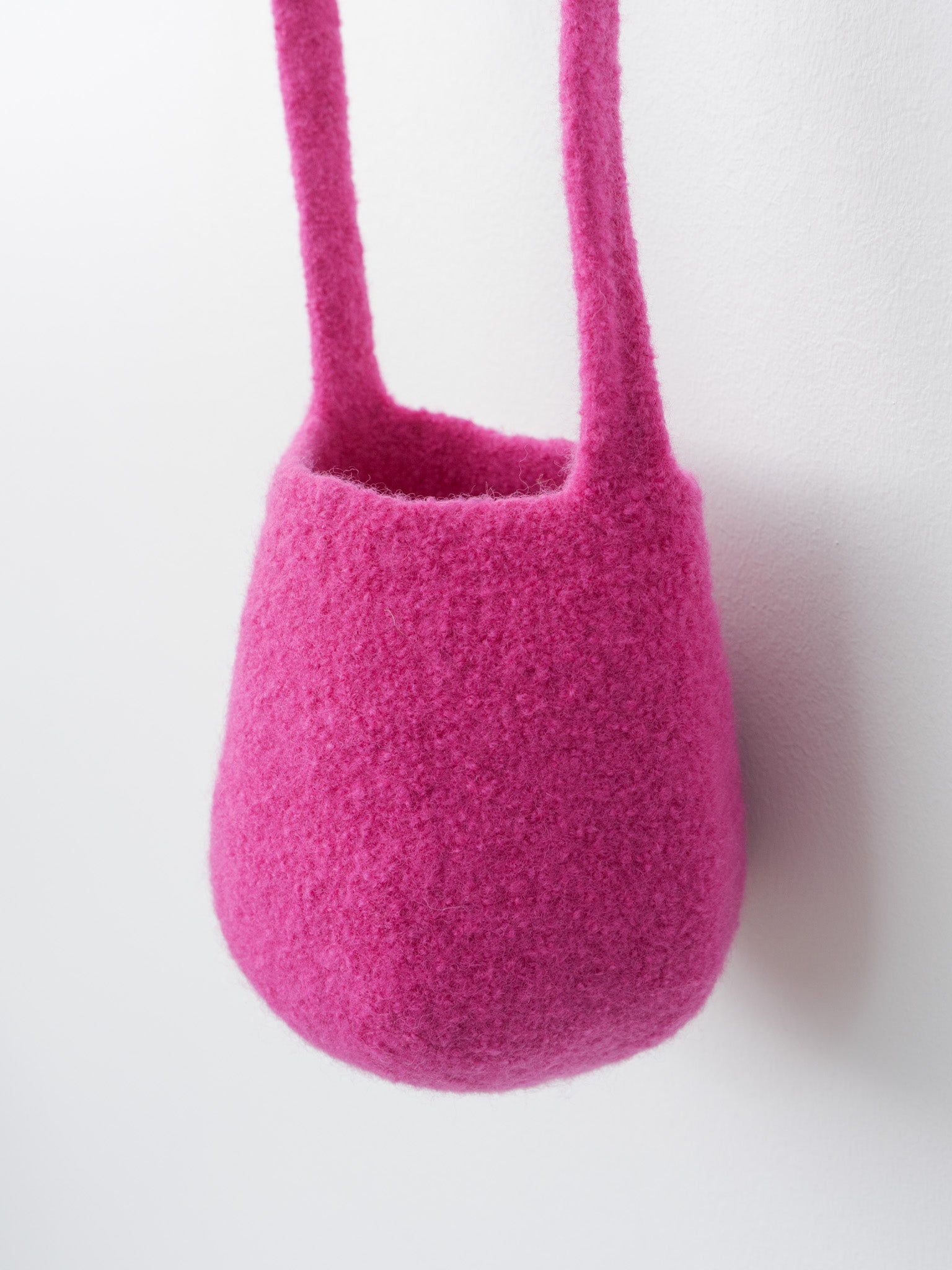 Long Strap Smallest Bucket Bag - Fuschia