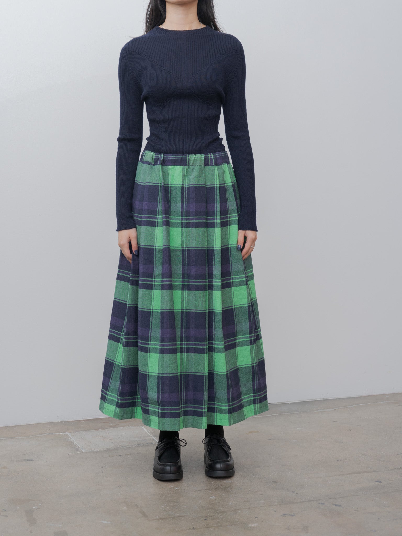 Tuck Skirt - Green Check