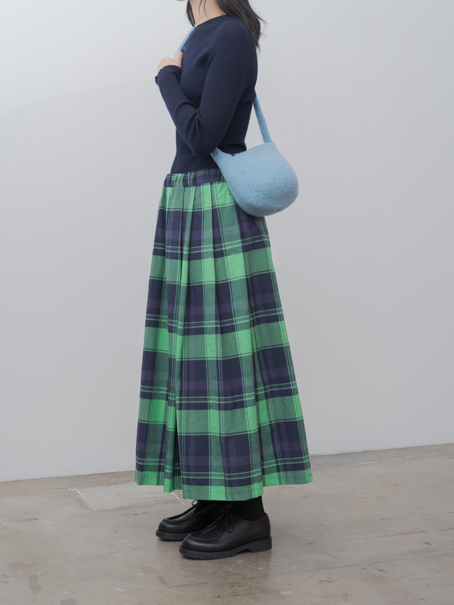 Tuck Skirt - Green Check