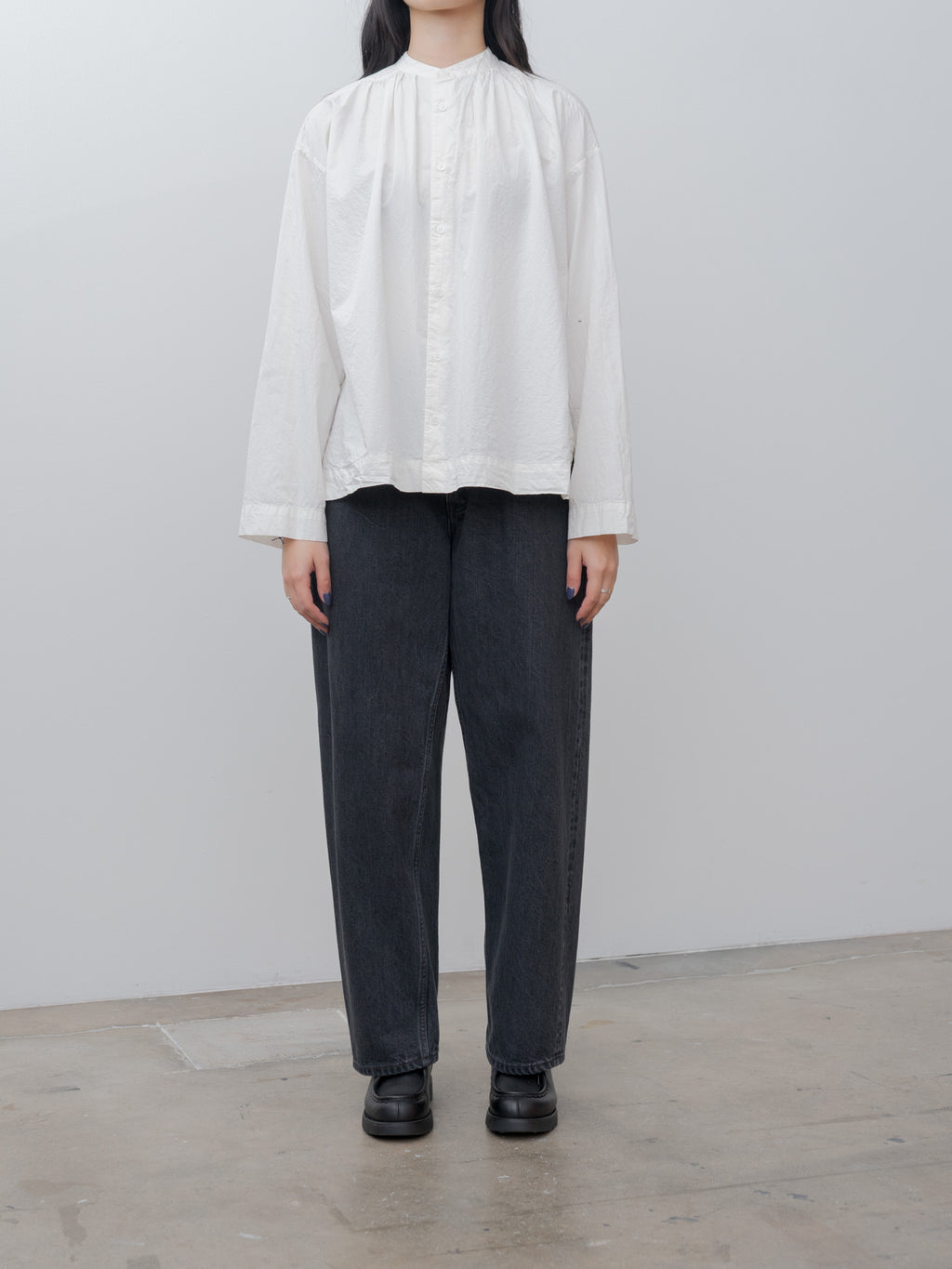 Shrink Gathered Shirt - White