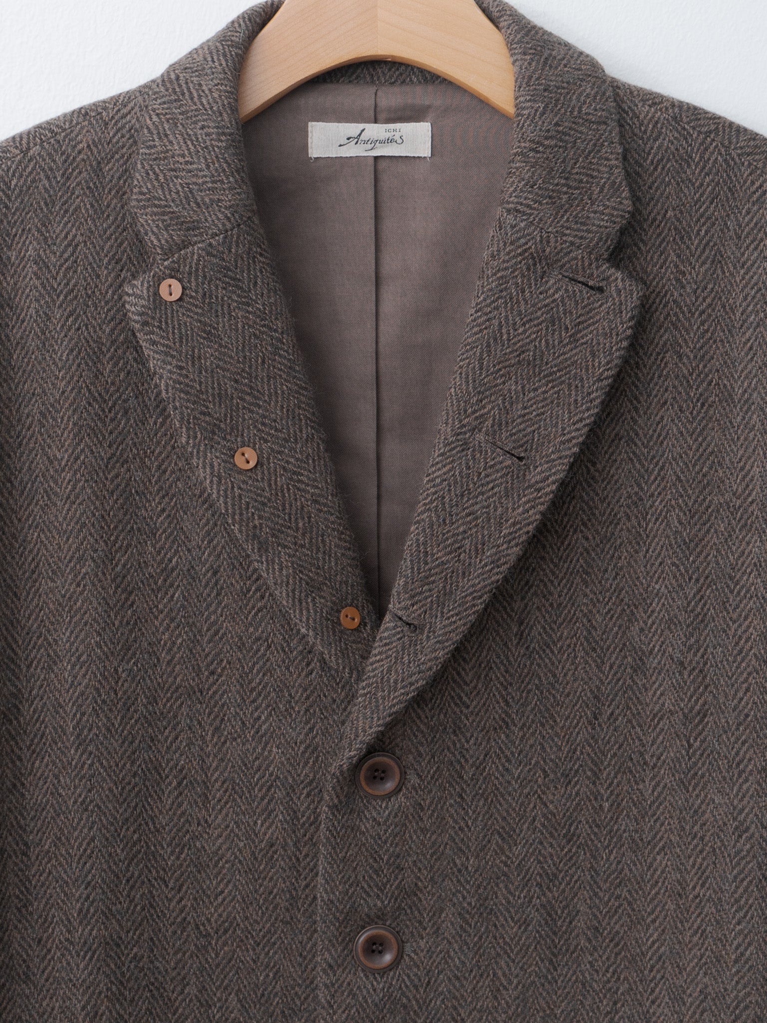 Herringbone Coat - Brown