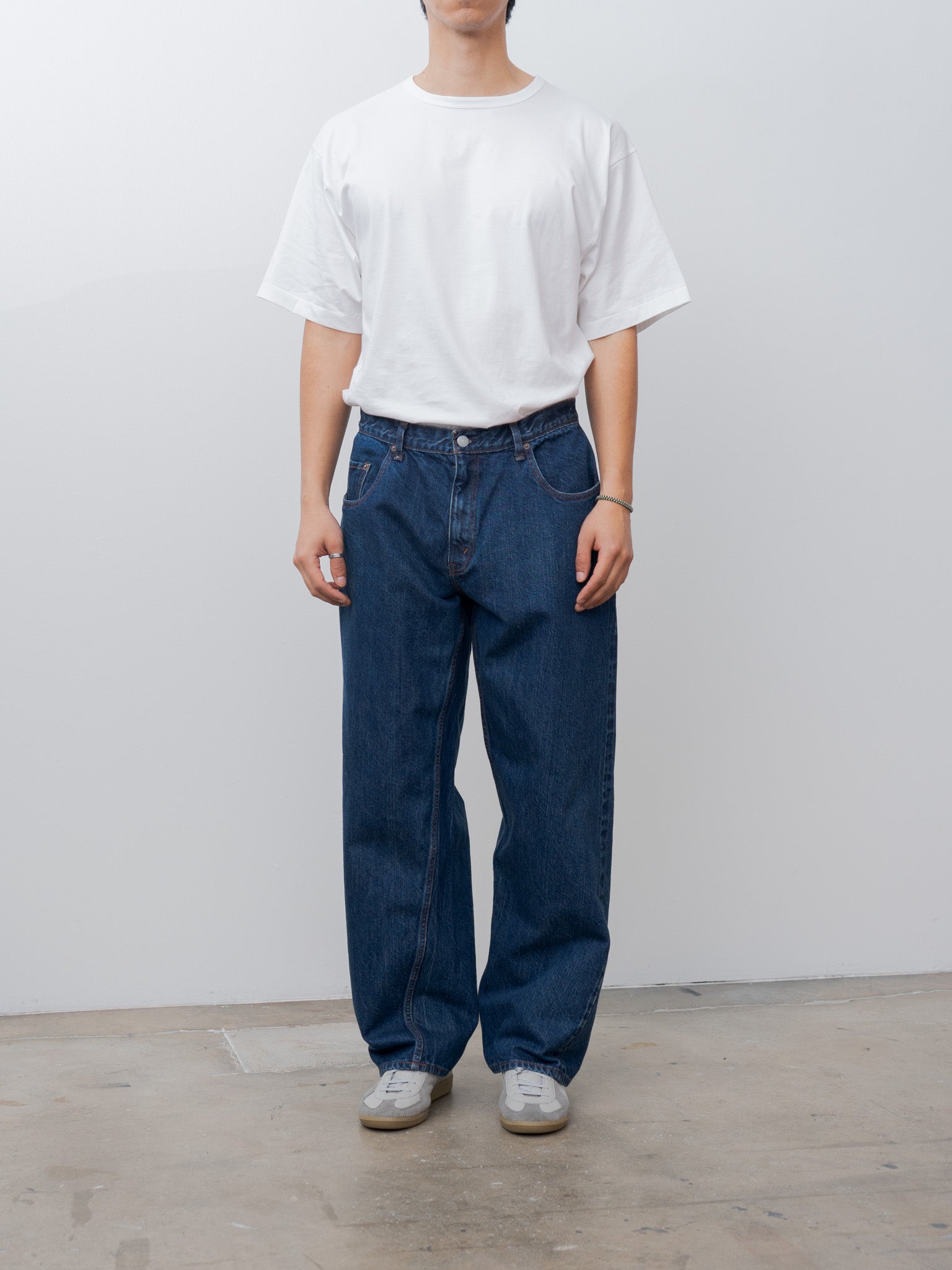 Baggy 5 Pocket Pants - Dark Blue Damage