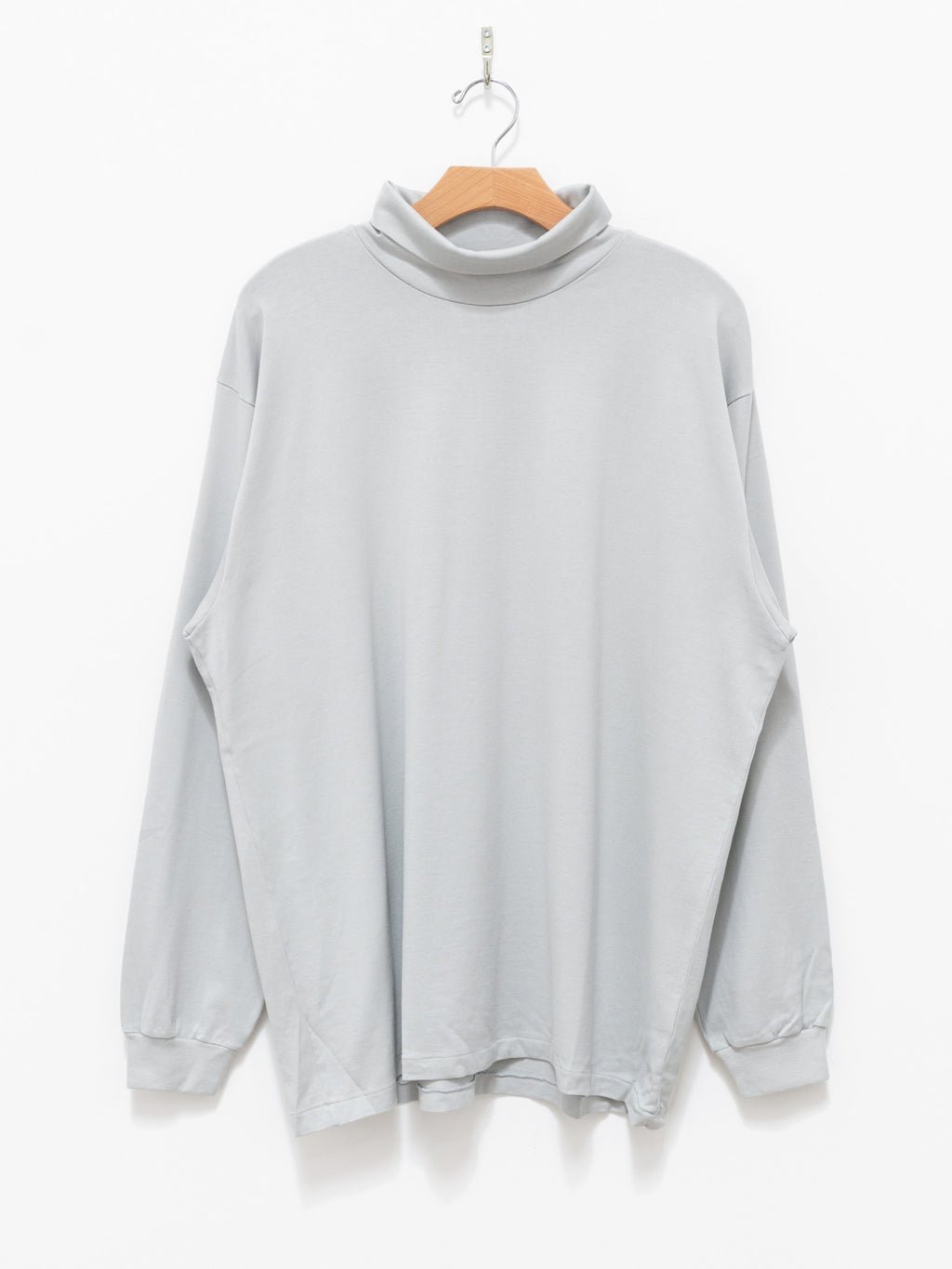 Namu Shop - Auralee Luster Plaiting Hi-Neck L/S Tee - Light Blue