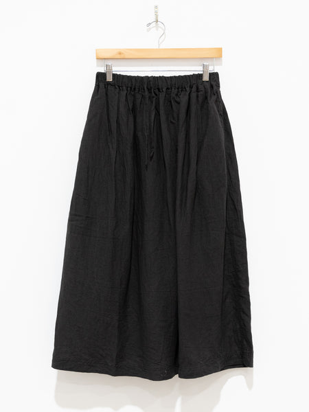 Namu Shop - Ichi Antiquites Azumadaki Ramie Linen Skirt - Black