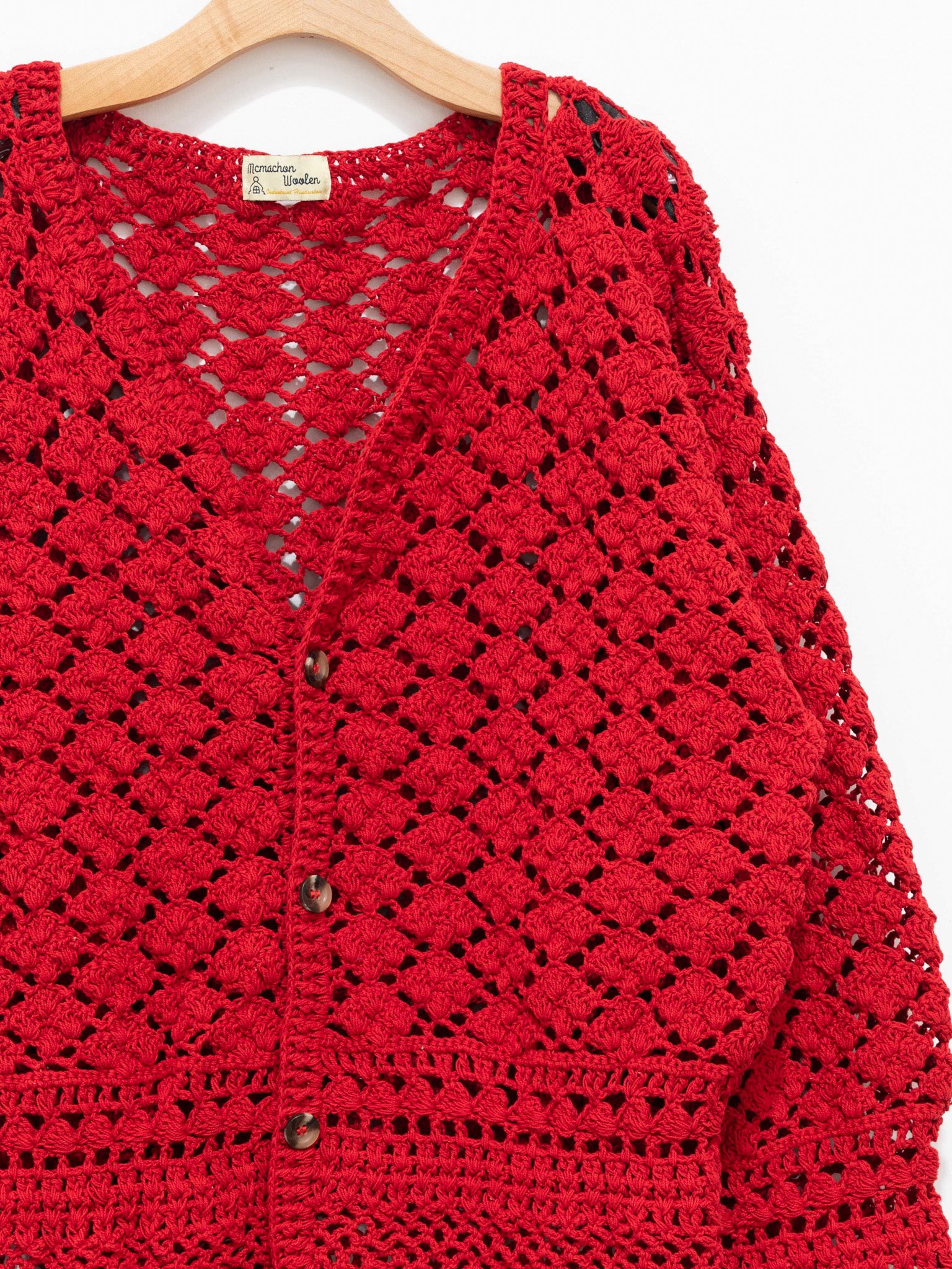 Namu Shop - Niche MacMahon Knitting Mills Crochet Cardigan - Red