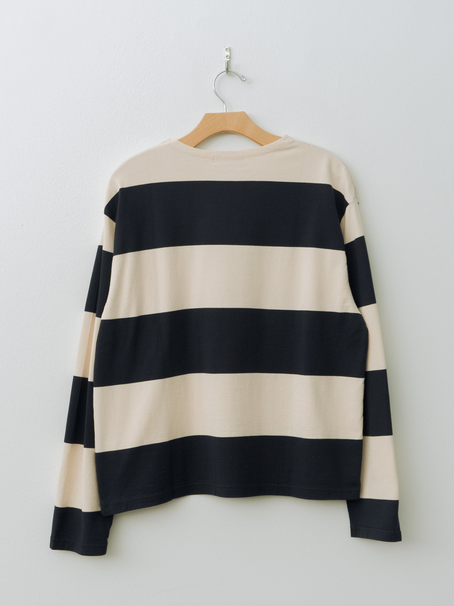 Striped Crew Neck - Beige x Black