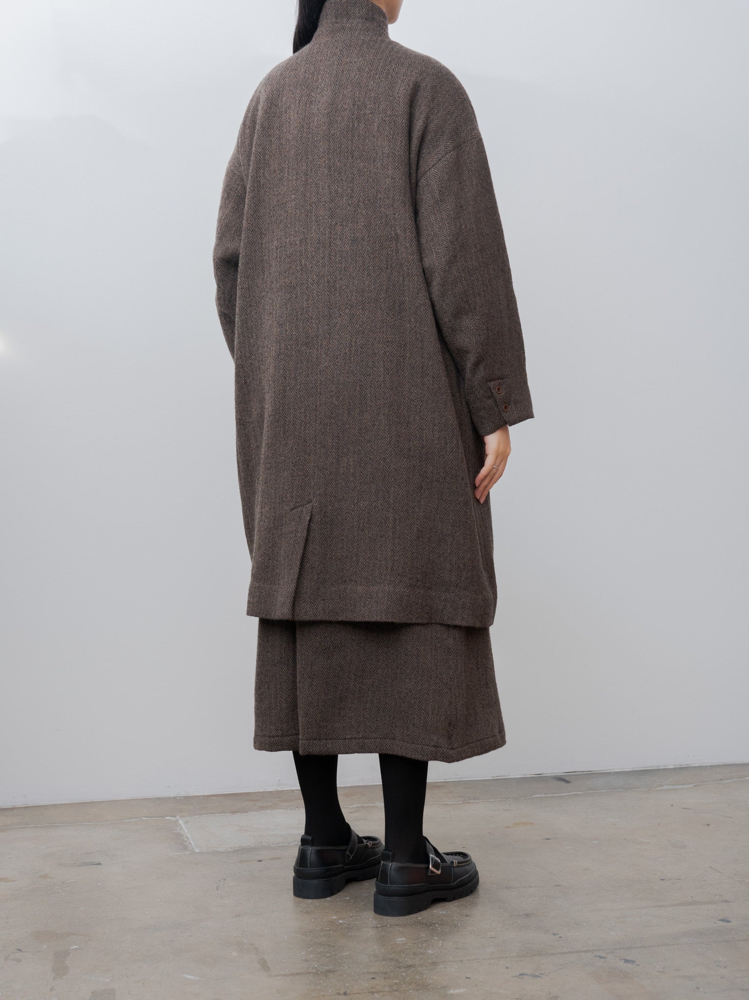 Herringbone Coat - Brown