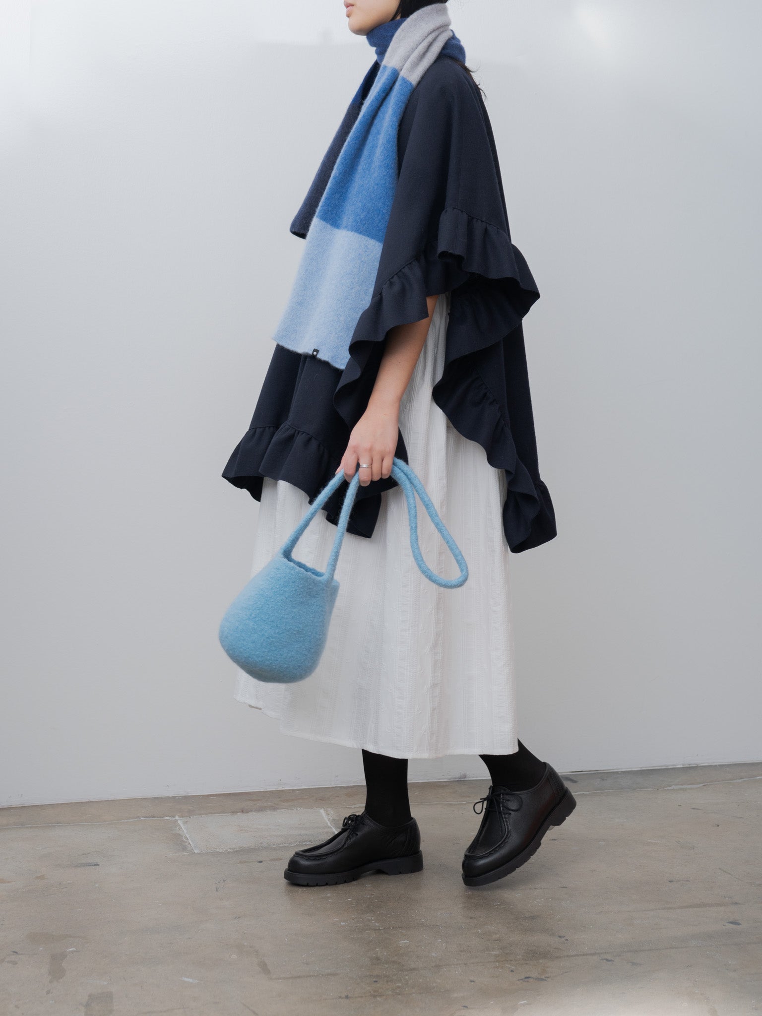 Long Strap Smallest Bucket Bag - Sky Blue