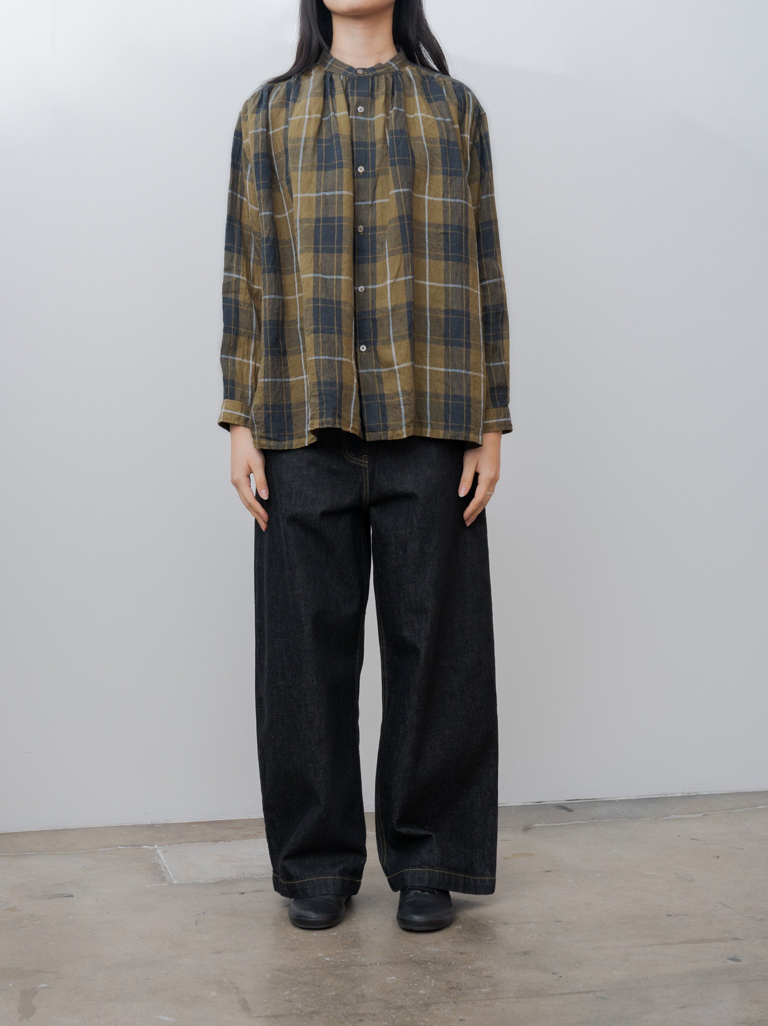 Linen Tartan Shirt - Brown