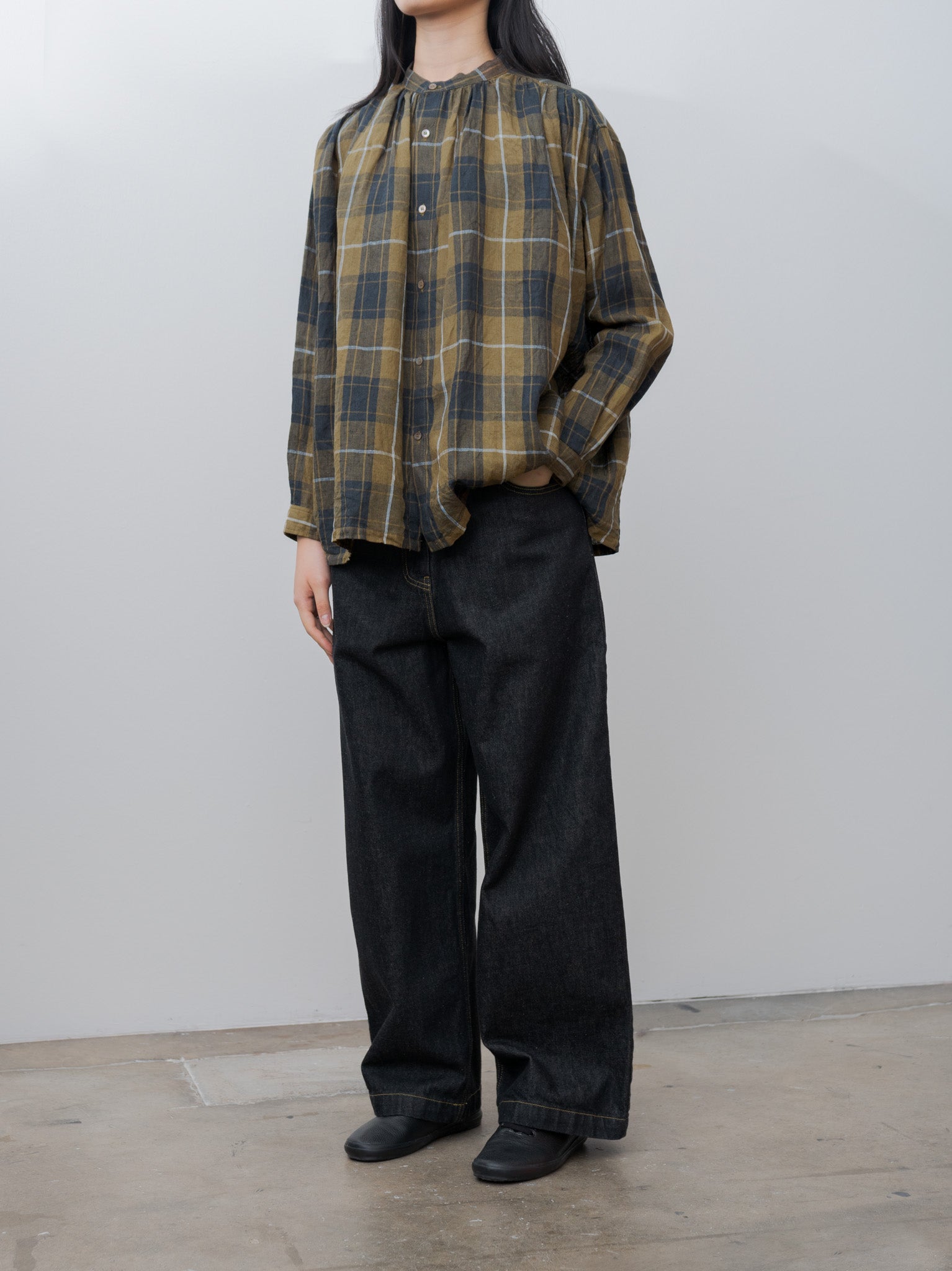 Linen Tartan Shirt - Brown