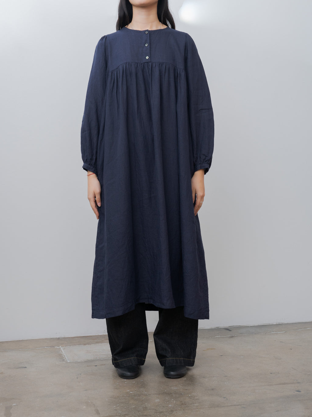 Linen Dress - Navy