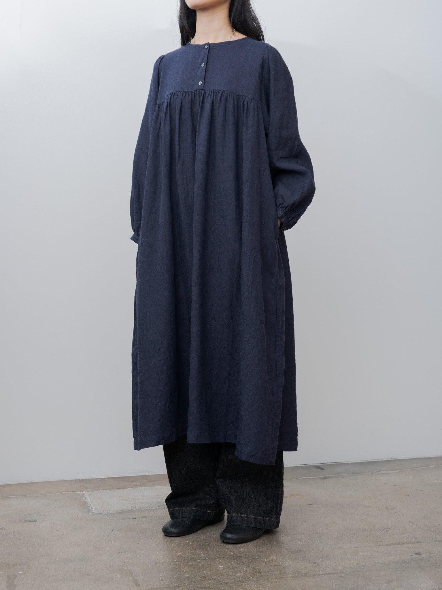 Linen Dress - Navy