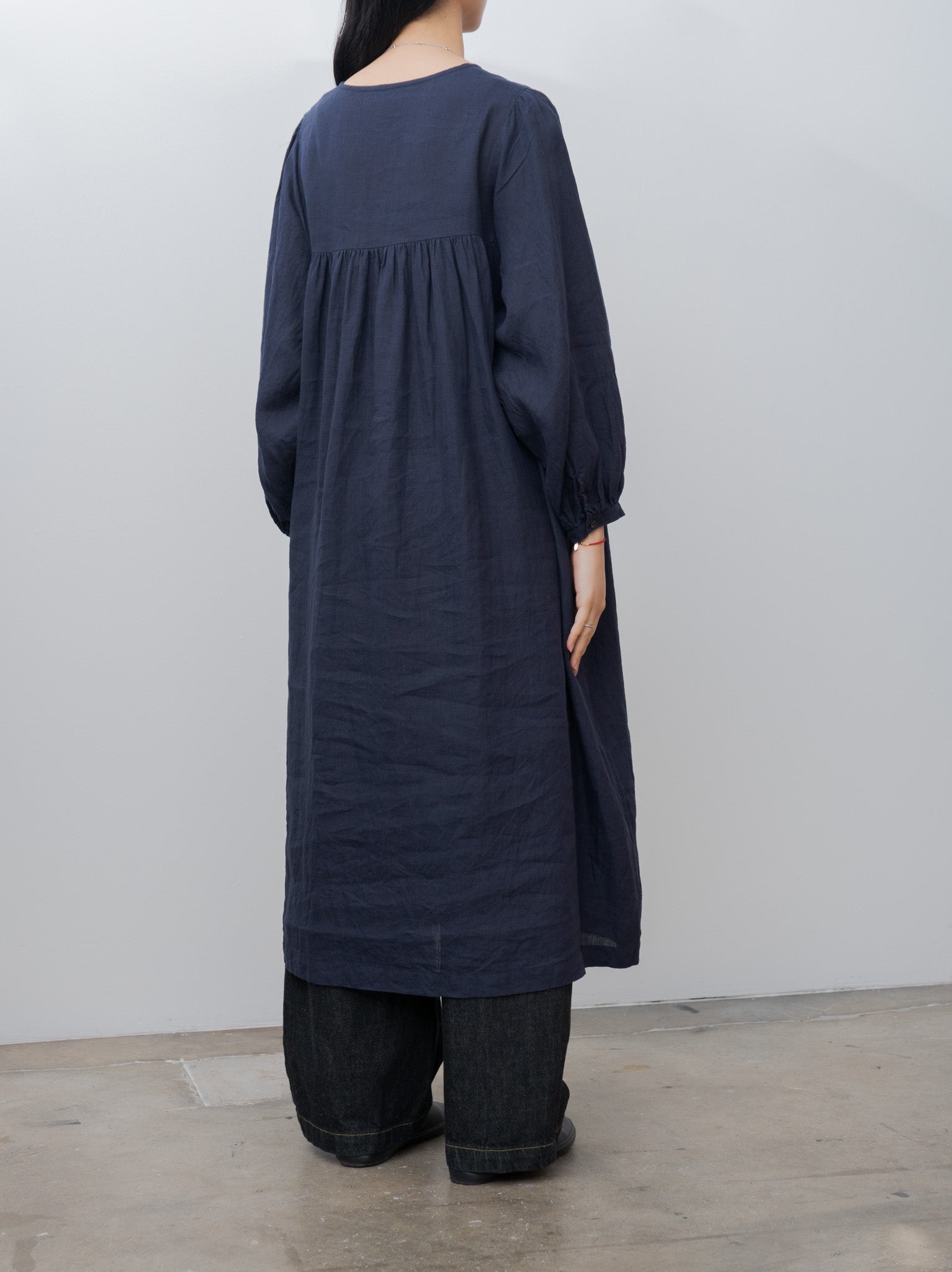 Linen Dress - Navy