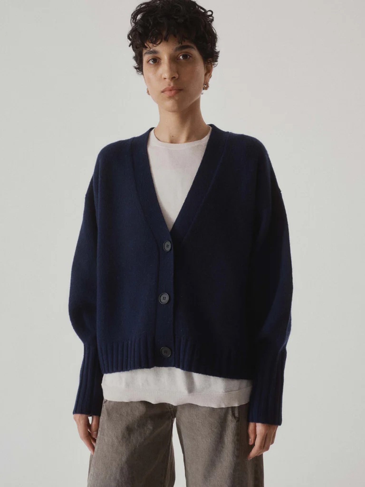 Namu Shop - Sayaka Davis Balloon Sleeve Cardigan - Indigo