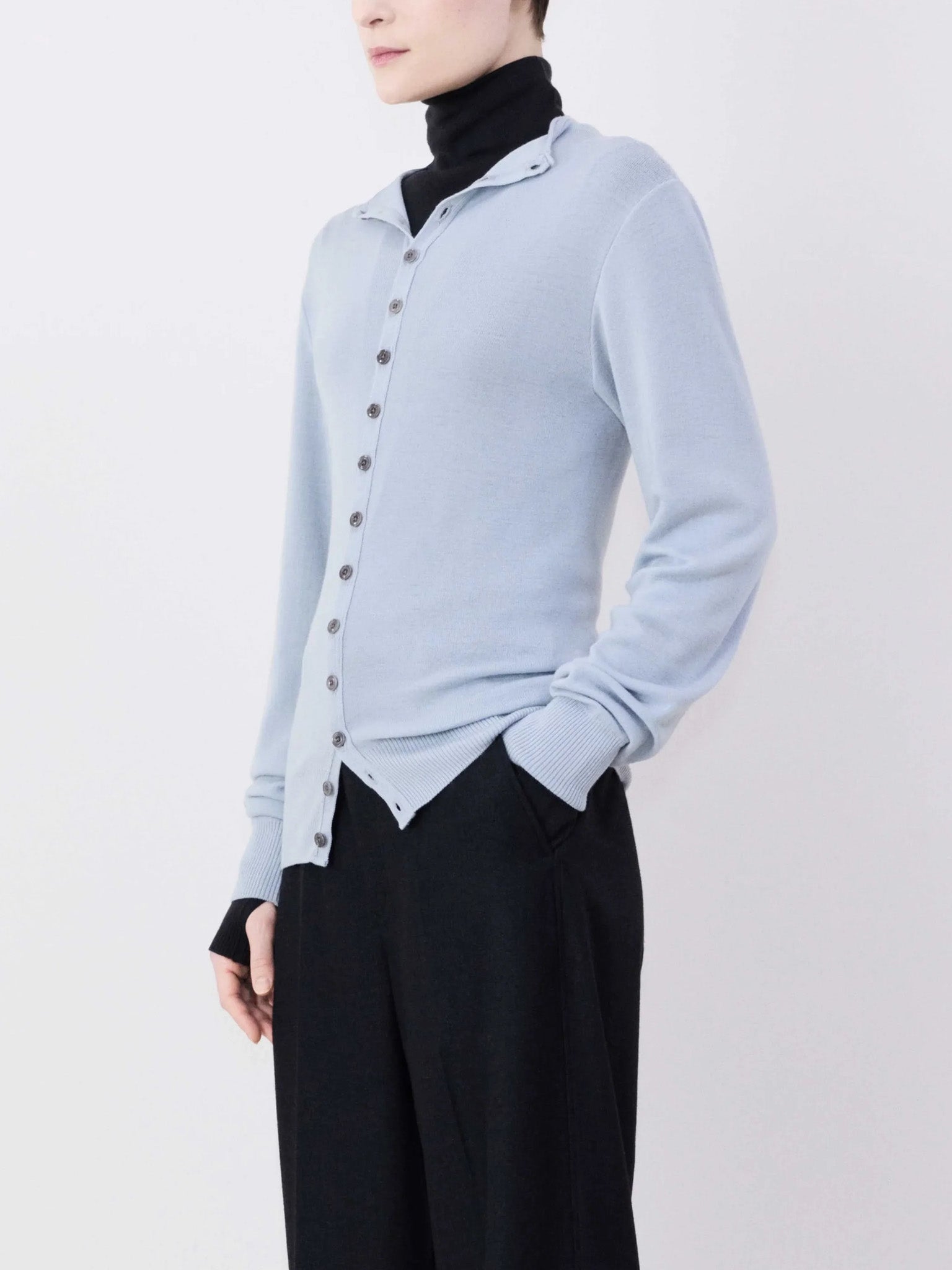 Namu Shop - Lemaire Fitted Seamless Cardigan - Cloud Blue