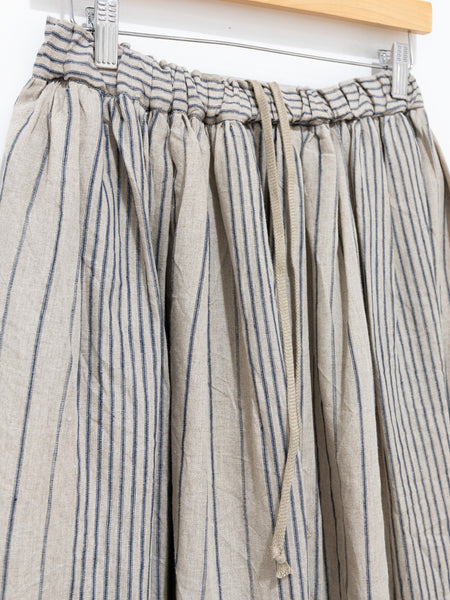 Namu Shop - Ichi Antiquites Linen Random Stripes Skirt - Natural