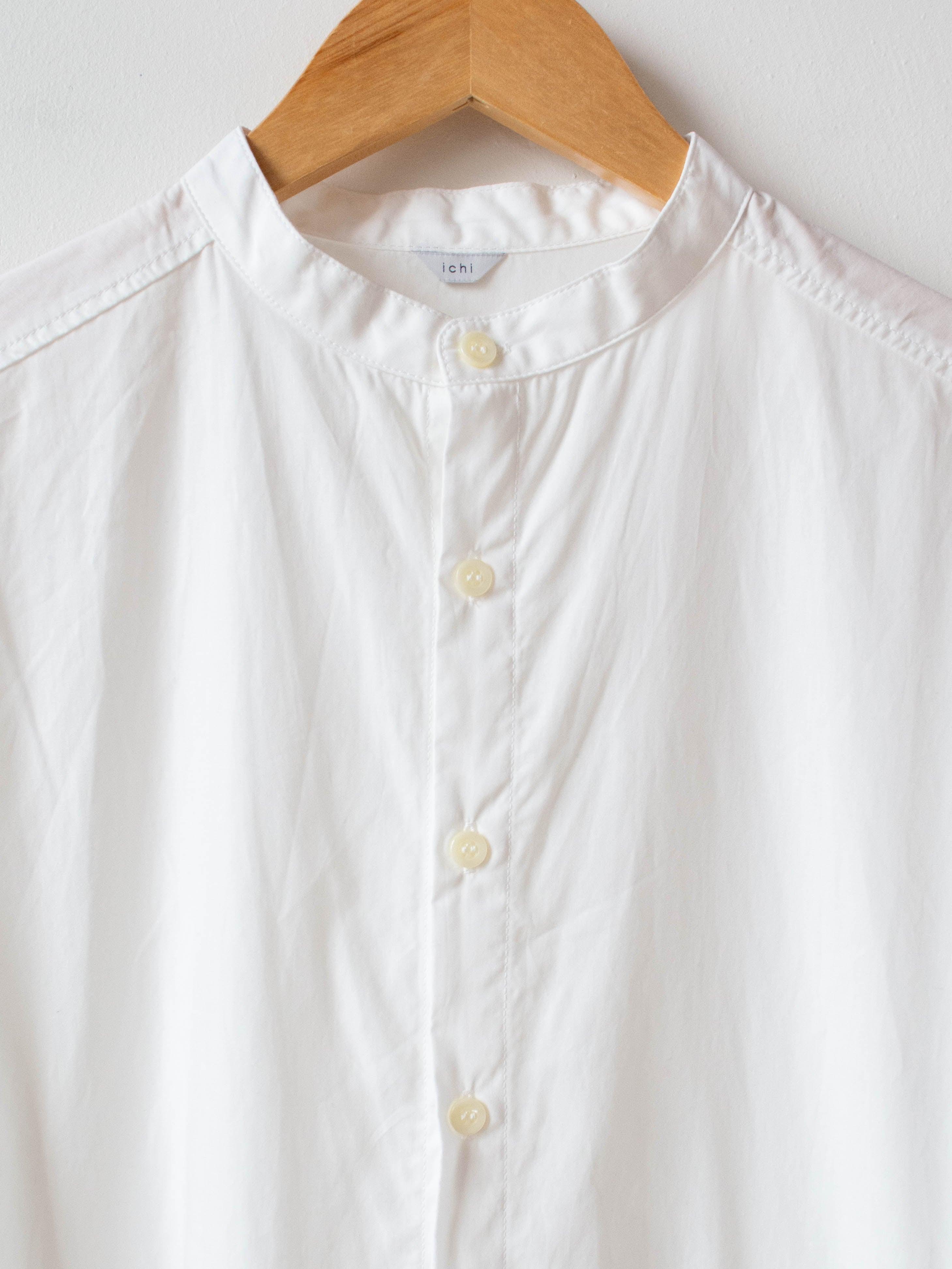 Namu Shop - Ichi Antiquites Crisp Band Collar Shirt Dress - White