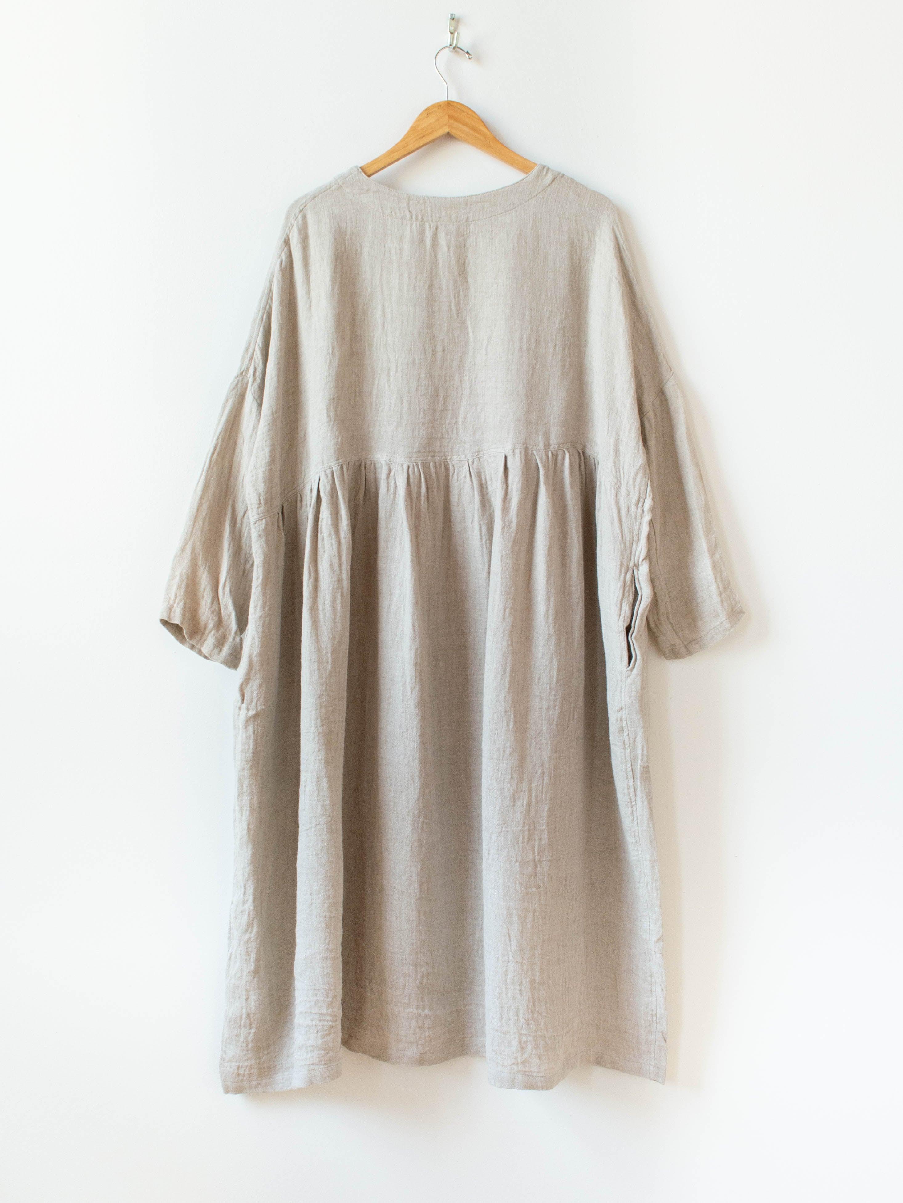 Namu Shop - Ichi Antiquites Linen Dobby AZUMADAKI Dress - Natural