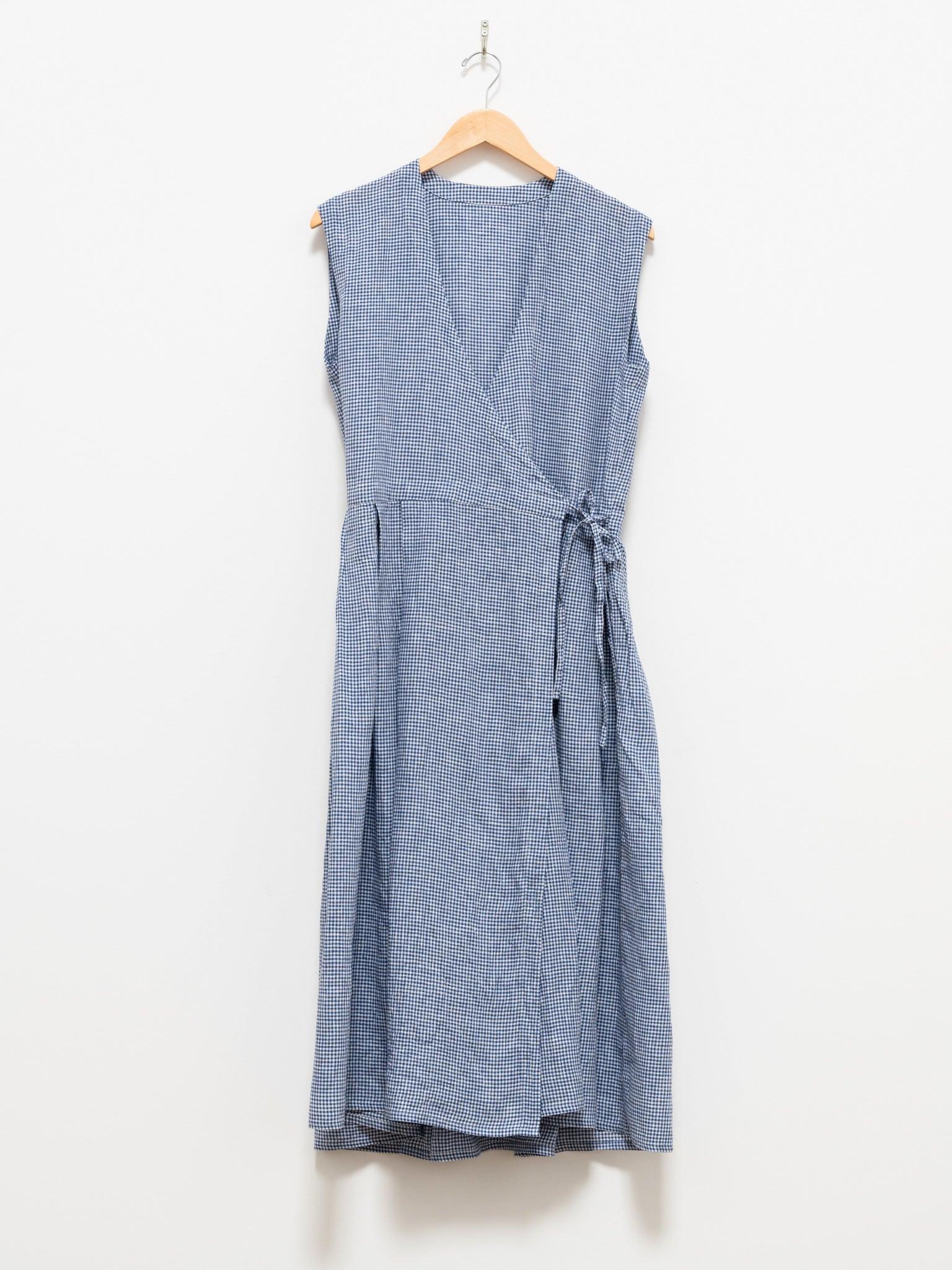 Namu Shop - Maillot Linen Cache Coeur Dress - Blue Check