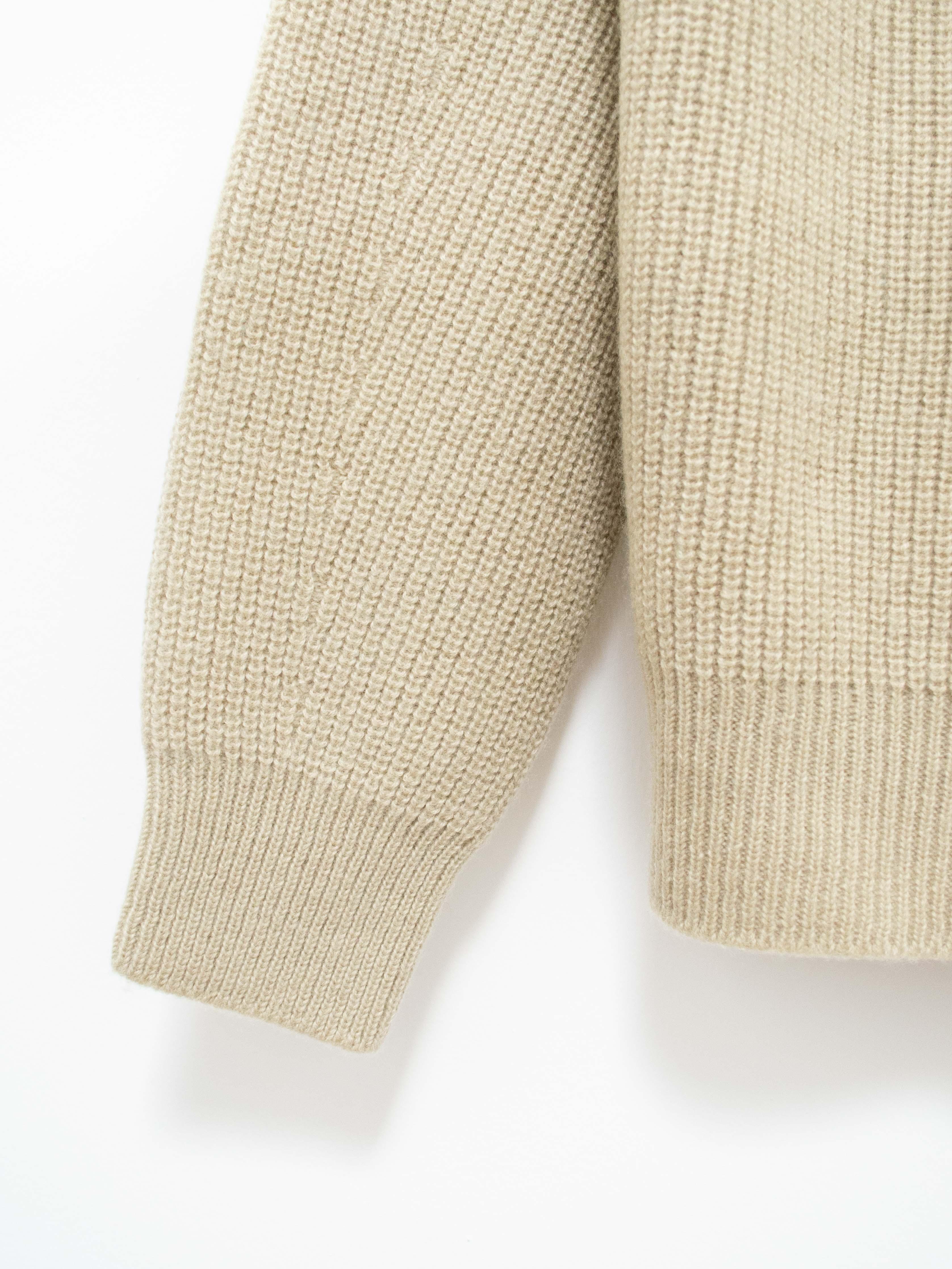 Namu Shop - Unfil Wool Cashmere Half Zip Sweater - Grass Beige